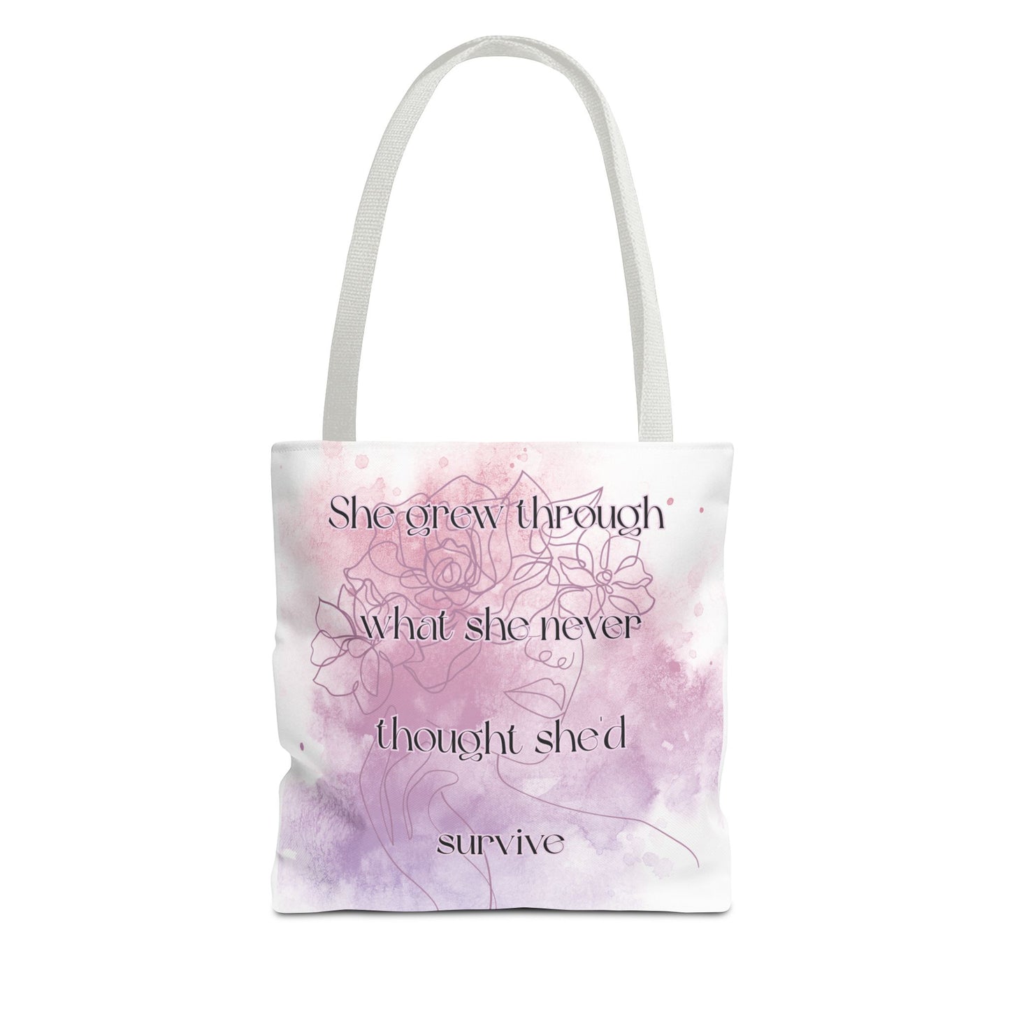 She Grew Through It — Inspirational Tote Bag