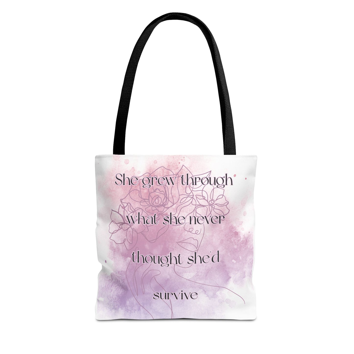 She Grew Through It — Inspirational Tote Bag