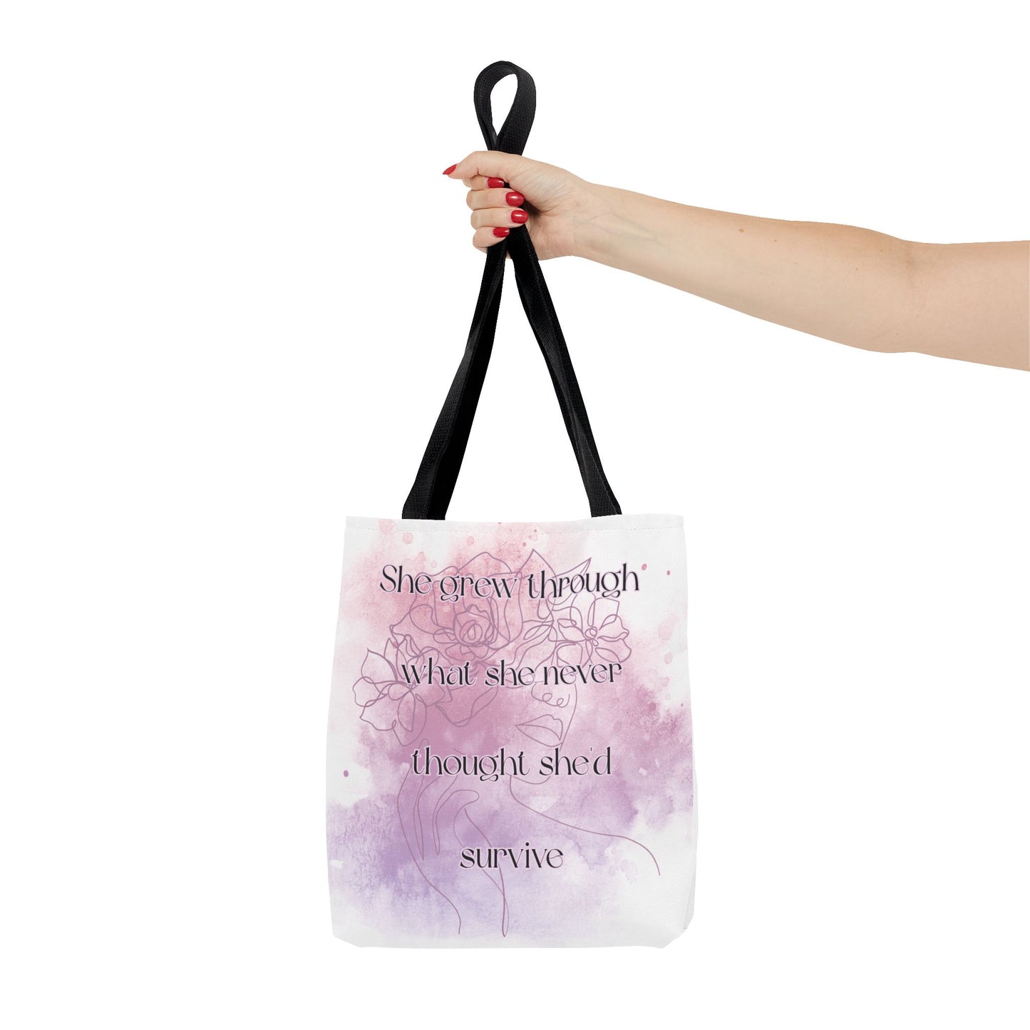 She Grew Through It — Inspirational Tote Bag